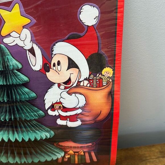 Vintage 1987 Eureka Mickey Mouse 16" Christmas Honeycomb Tissue Centerpiece - Picture 3 of 6